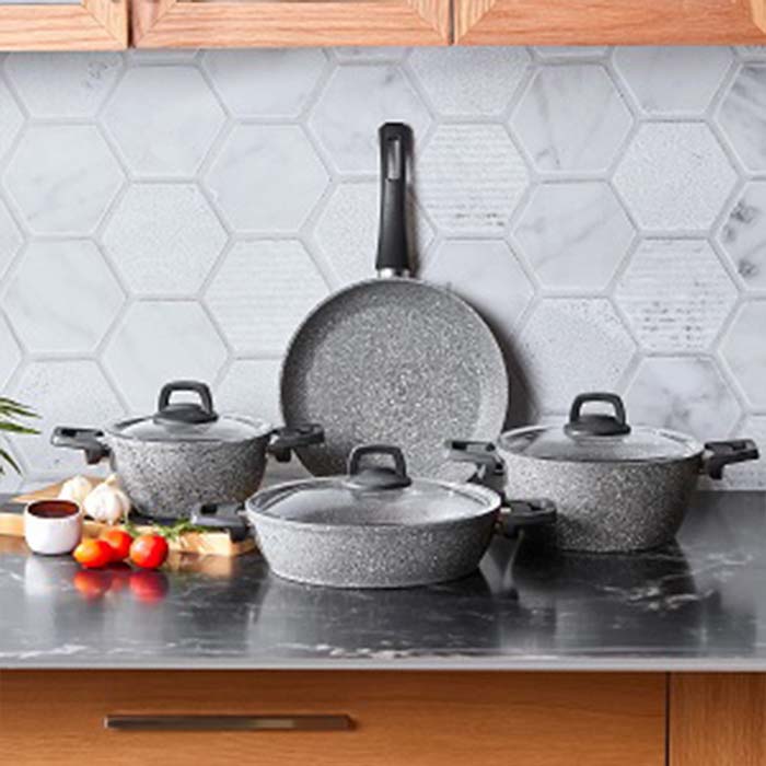 سرویس 7 پارچه بایوگرانیت کاراجا مدل گریس Gris