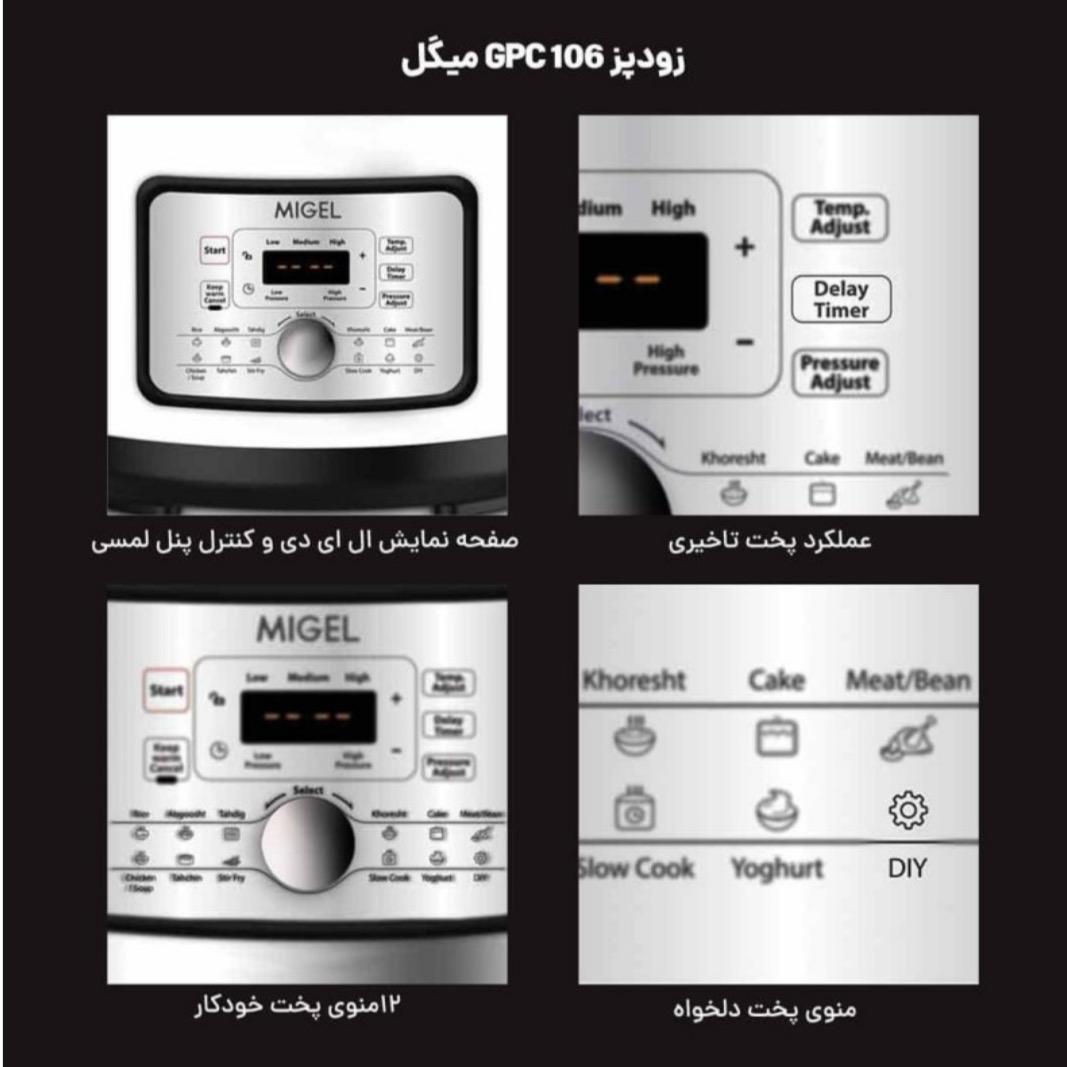 بخارپز میگل مدل GPC 106 - تصویر 3